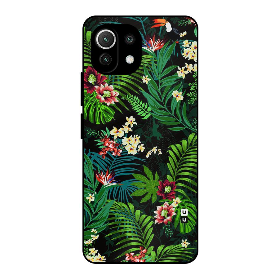 Green Leaf Design Metal Back Case for Mi 11 Lite