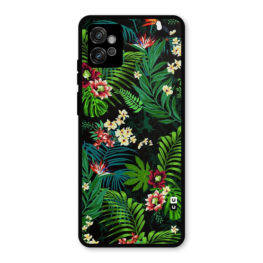 Green Leaf Design Metal Back Case for Moto G32