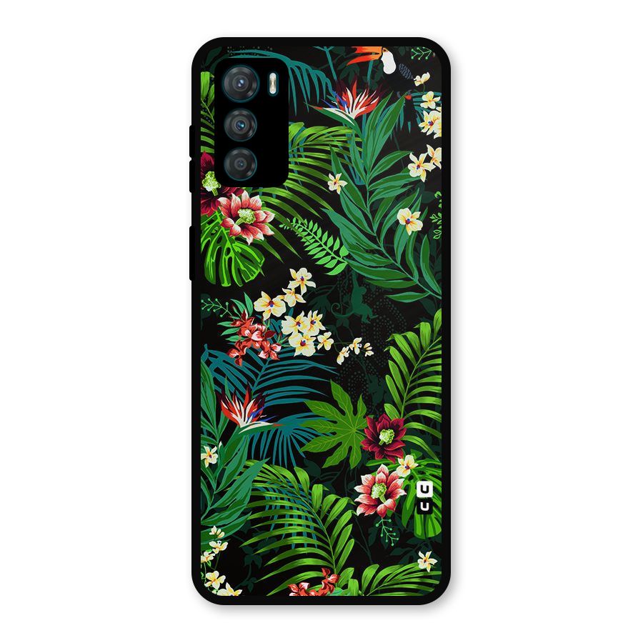 Green Leaf Design Metal Back Case for Moto G42