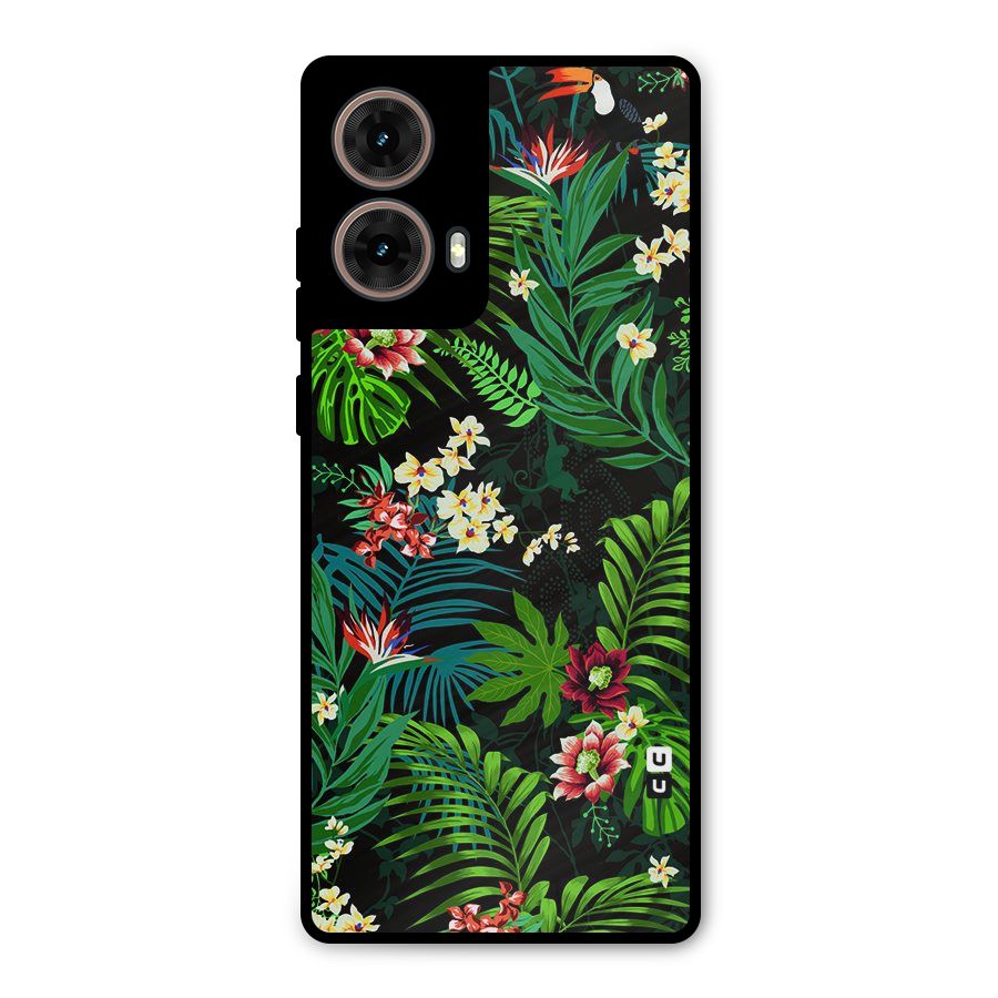 Green Leaf Design Metal Back Case for Moto G85