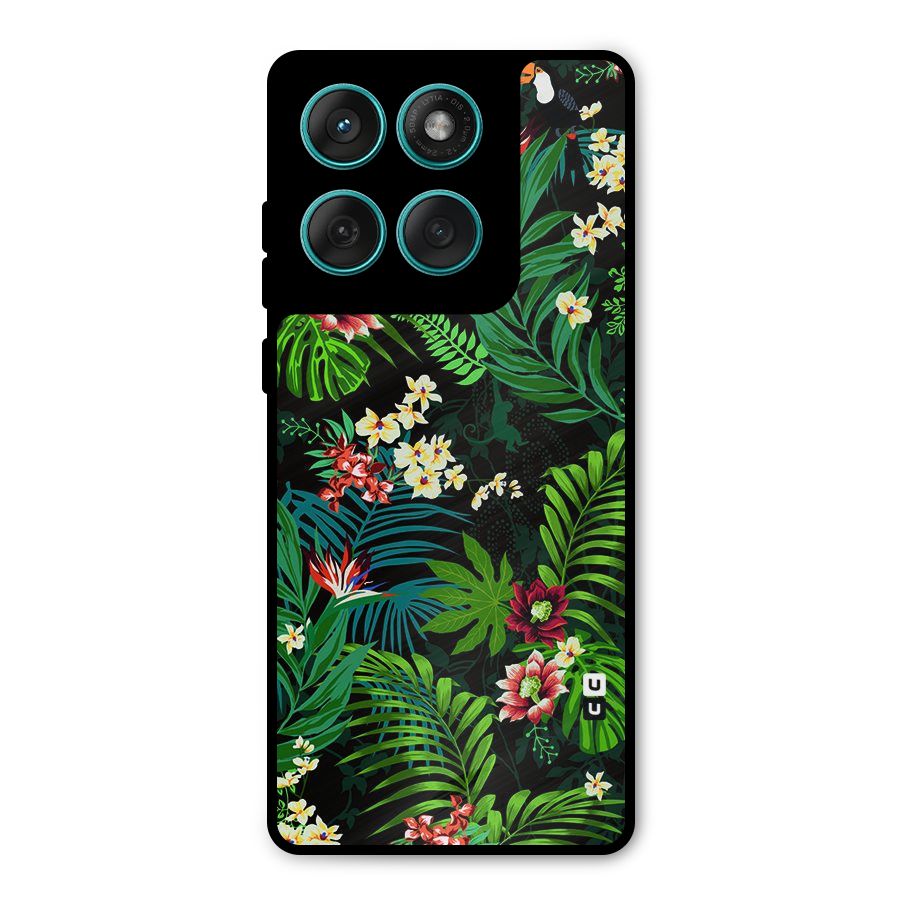 Green Leaf Design Metal Back Case for Motorola Edge 60