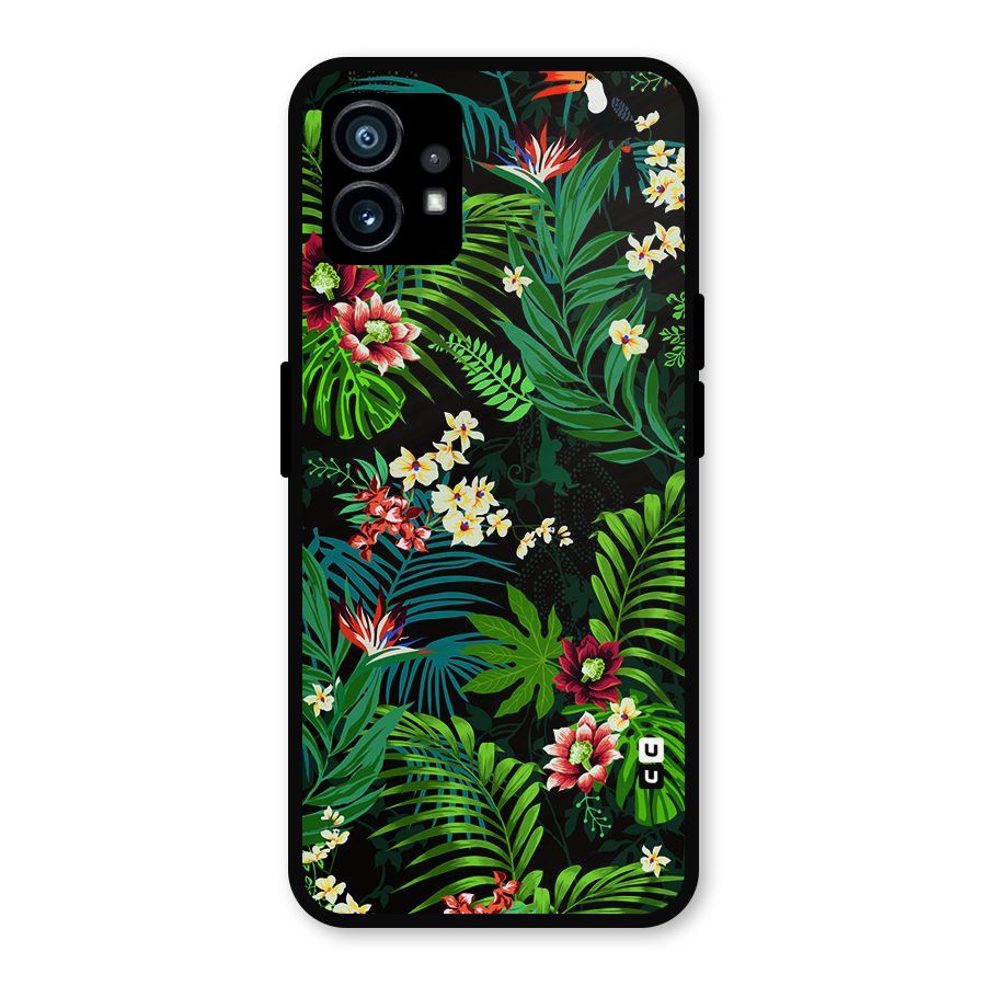 Green Leaf Design Metal Back Case for Nothing Phone 1