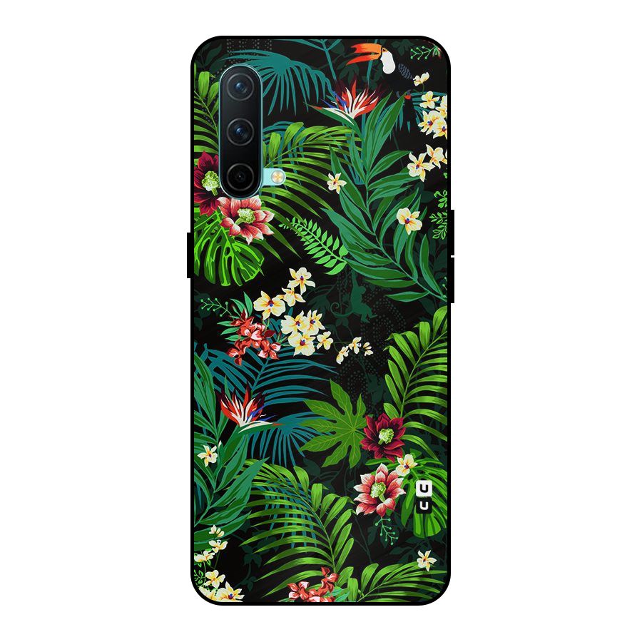 Green Leaf Design Metal Back Case for OnePlus Nord CE 5G