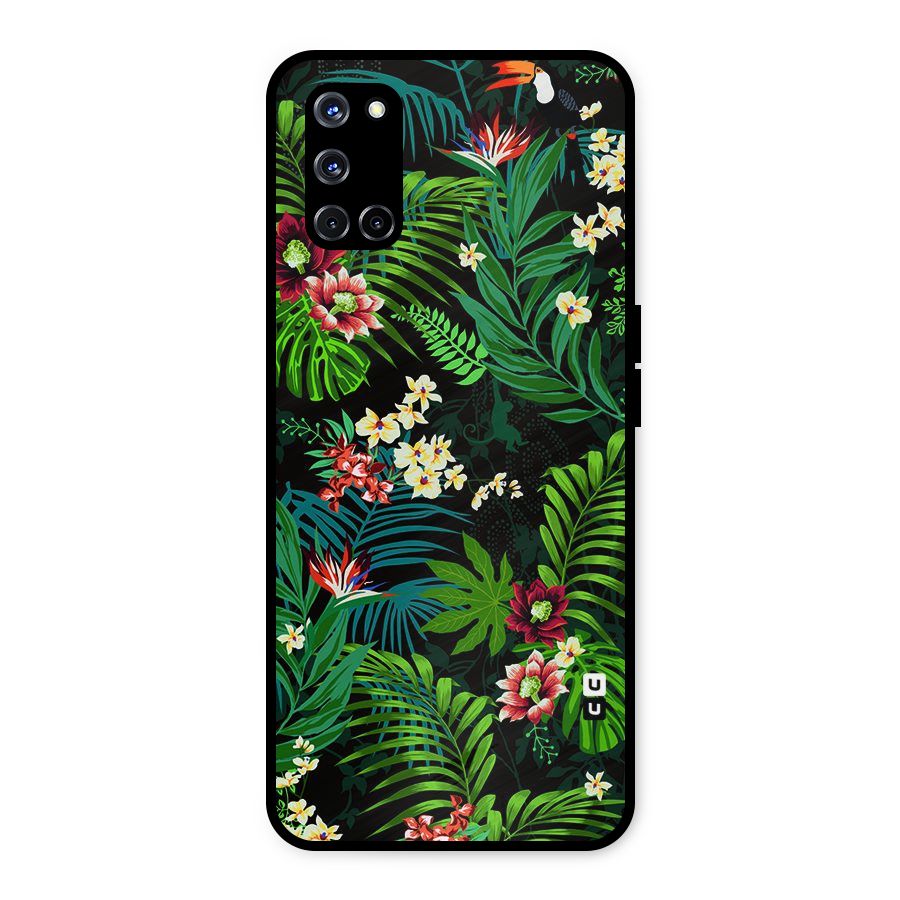Green Leaf Design Metal Back Case for Oppo A52