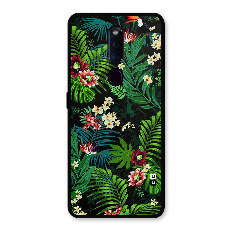 Green Leaf Design Metal Back Case for Oppo F11 Pro