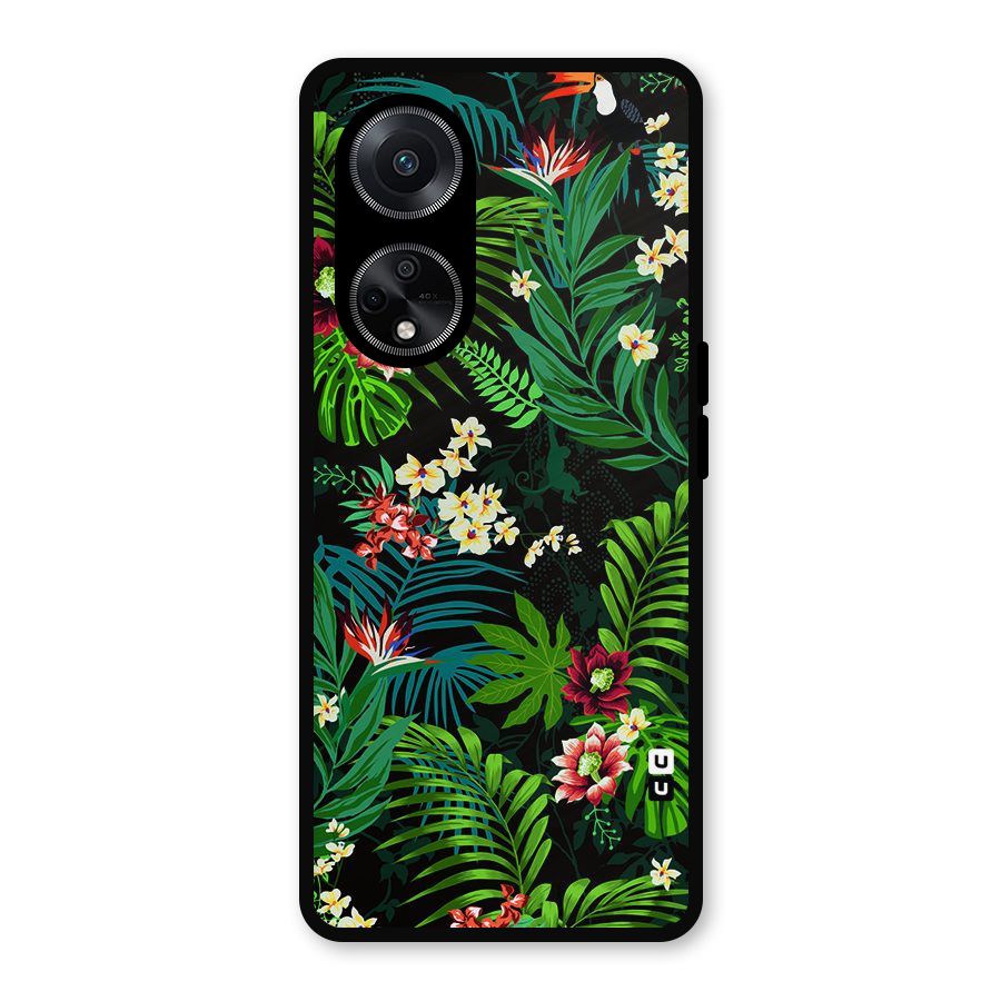 Green Leaf Design Metal Back Case for Oppo F23
