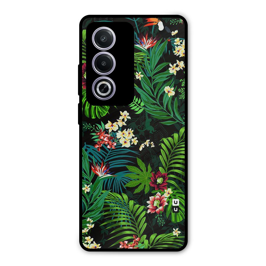 Green Leaf Design Metal Back Case for Oppo K12x