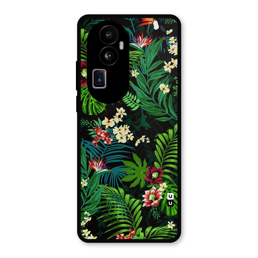 Green Leaf Design Metal Back Case for Oppo Reno10 Pro Plus