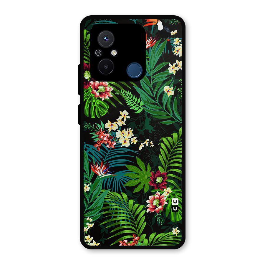Green Leaf Design Metal Back Case for Poco C55