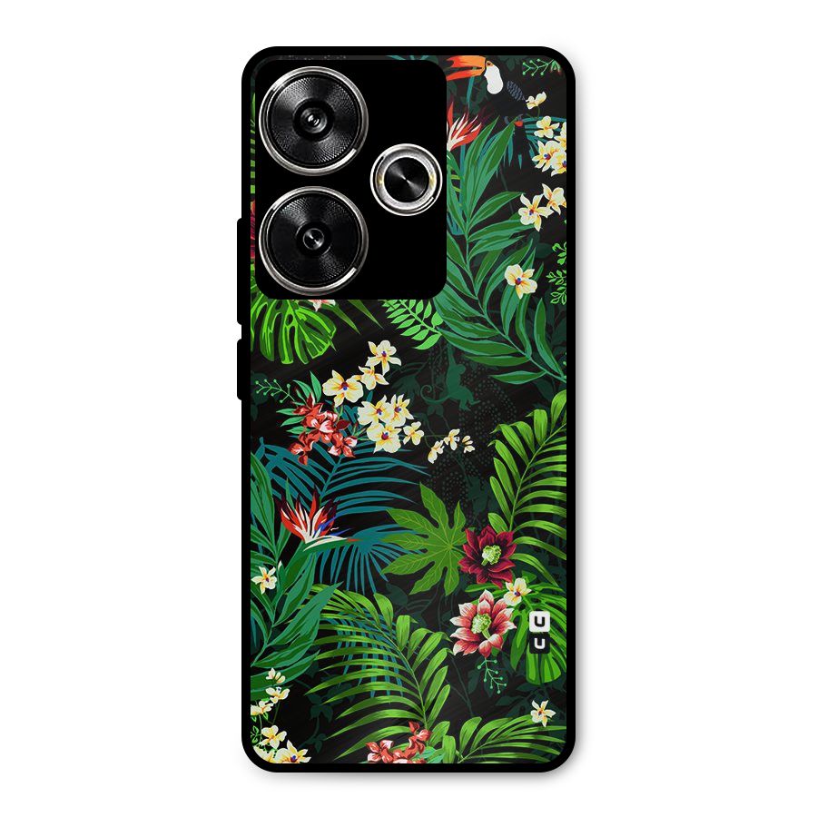 Green Leaf Design Metal Back Case for Poco F6