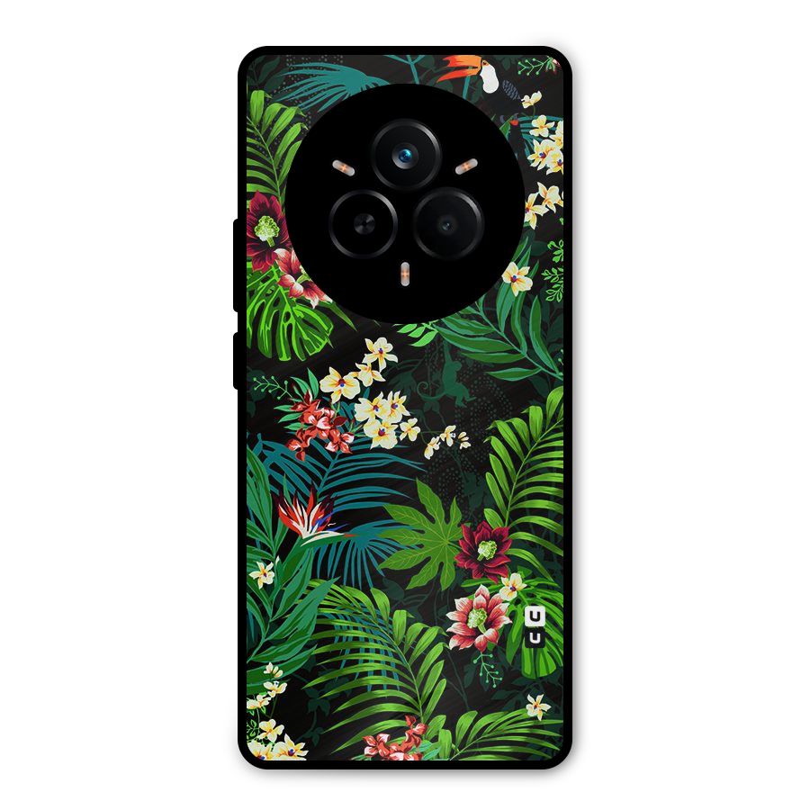 Green Leaf Design Metal Back Case for Realme 14 Pro Plus