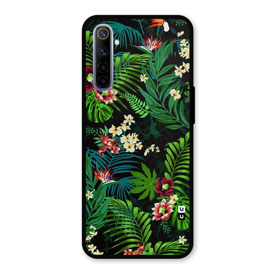 Green Leaf Design Metal Back Case for Realme 6i