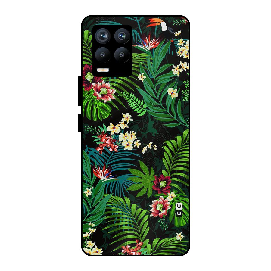 Green Leaf Design Metal Back Case for Realme 8 Pro