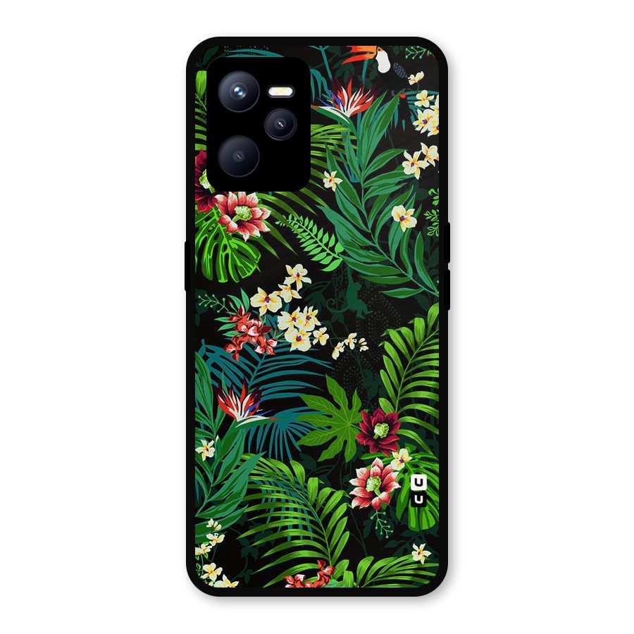 Green Leaf Design Metal Back Case for Realme C35