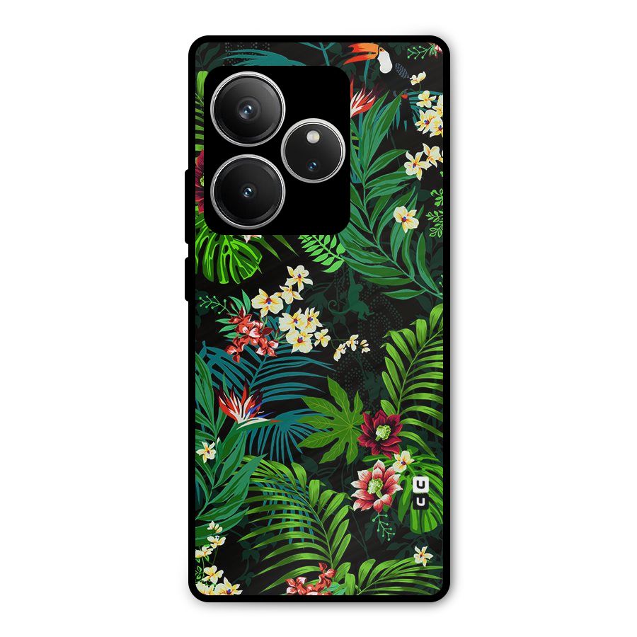 Green Leaf Design Metal Back Case for Realme GT 6