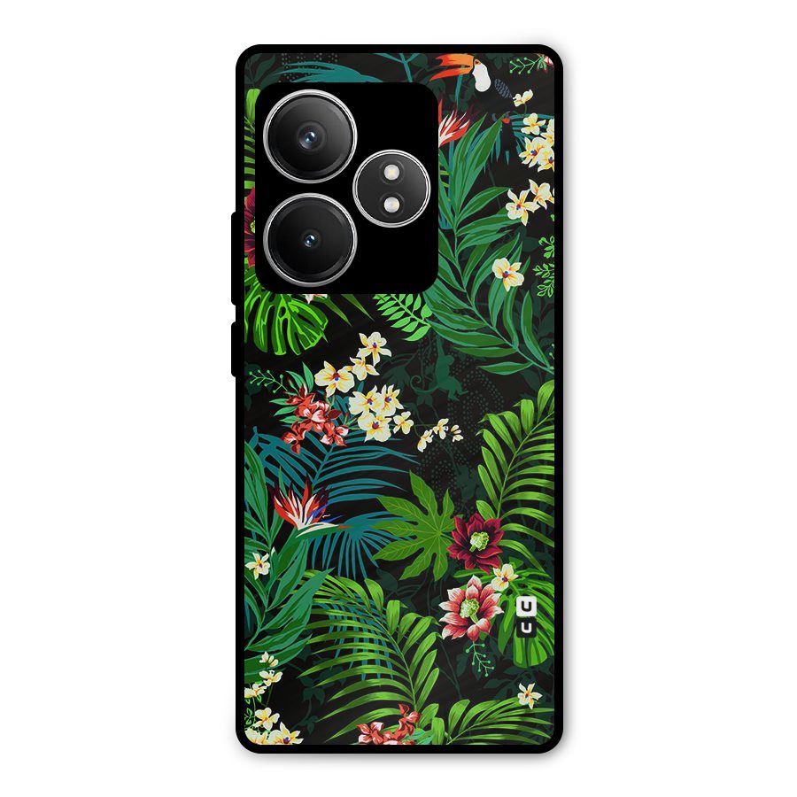 Green Leaf Design Metal Back Case for Realme GT 6T