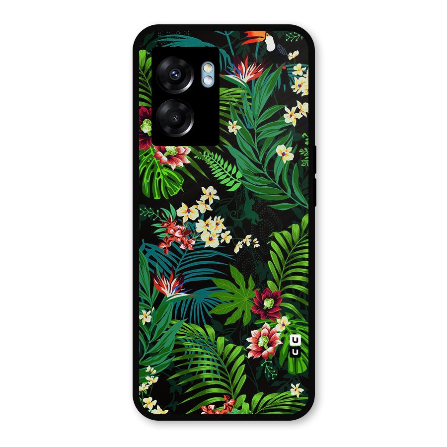 Green Leaf Design Metal Back Case for Realme Narzo 50 5G