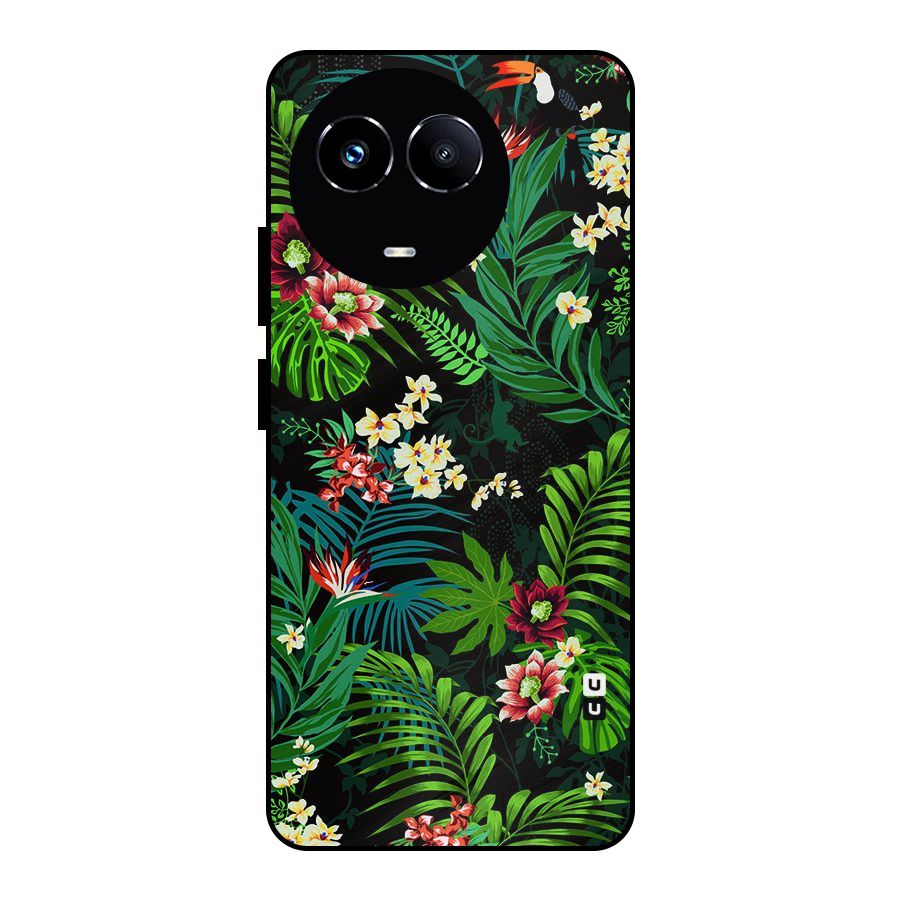 Green Leaf Design Metal Back Case for Realme Narzo 60X