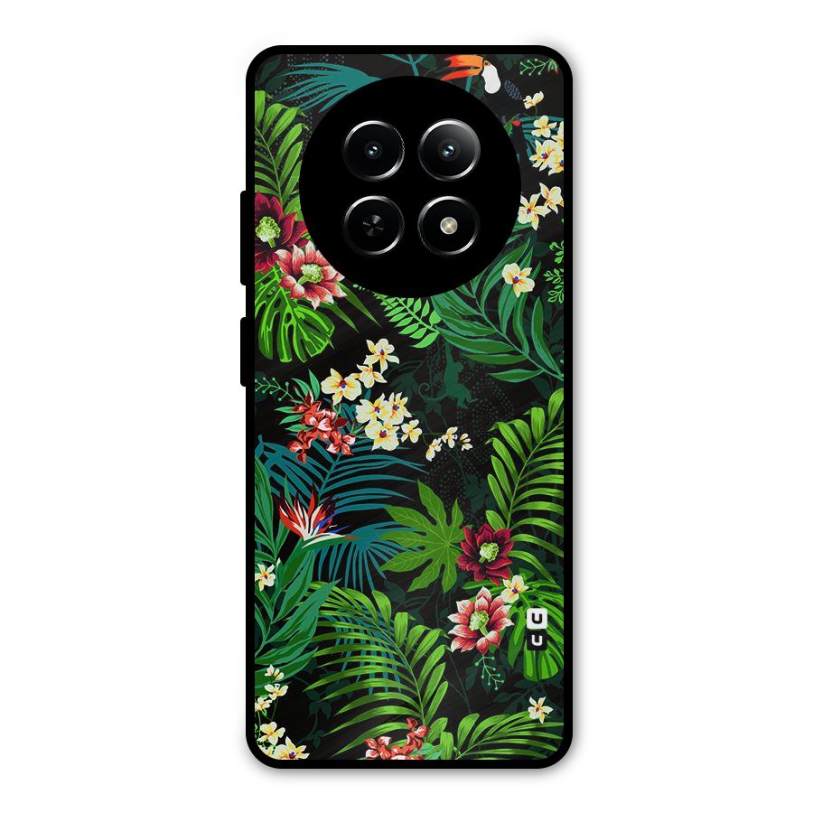 Green Leaf Design Metal Back Case for Realme Narzo 70x 5G