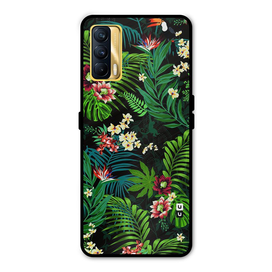 Green Leaf Design Metal Back Case for Realme X7