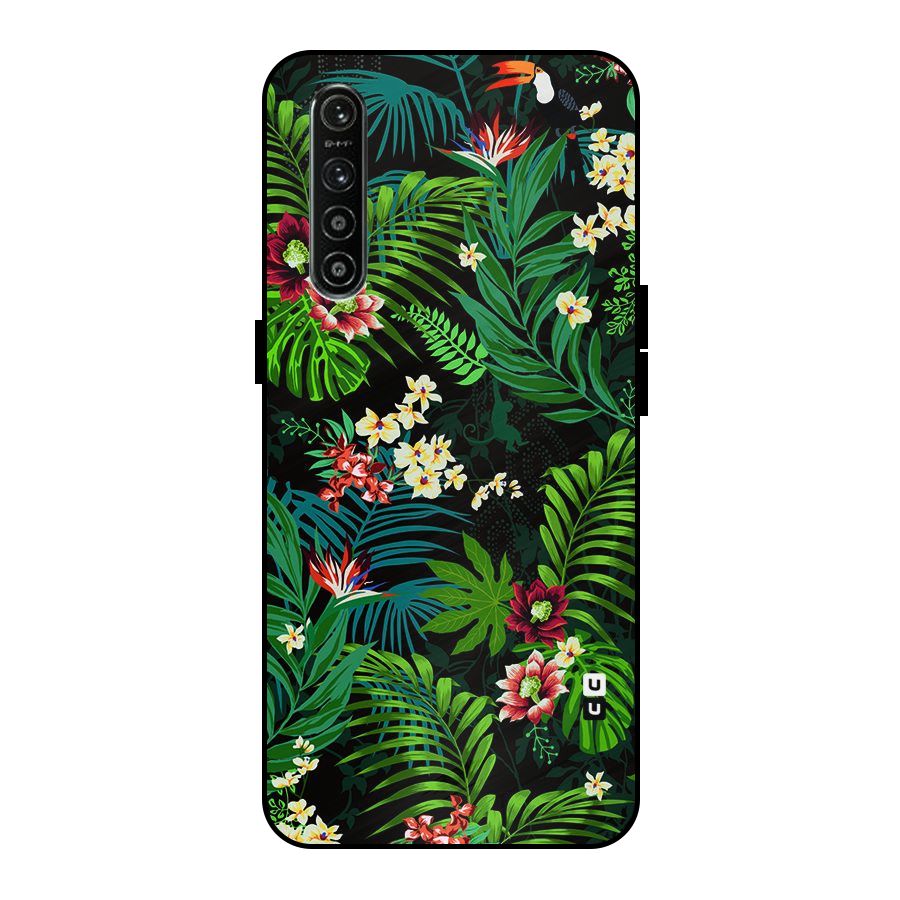Green Leaf Design Metal Back Case for Realme XT