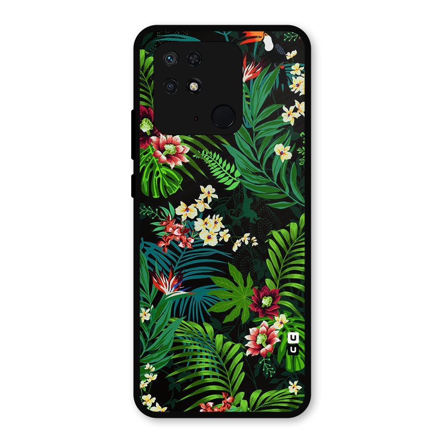 Green Leaf Design Metal Back Case for Redmi 10 Power