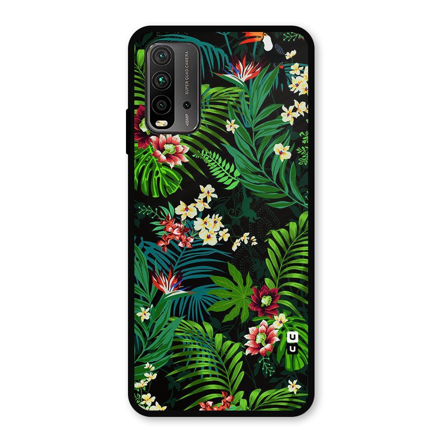 Green Leaf Design Metal Back Case for Redmi 9 Power