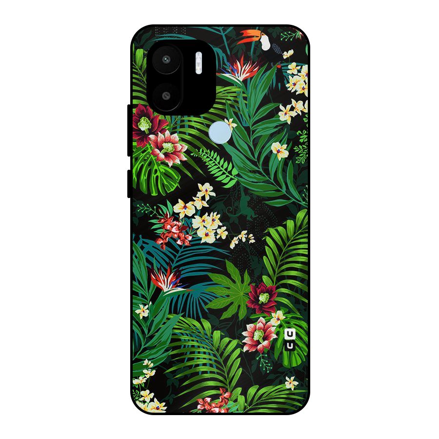 Green Leaf Design Metal Back Case for Redmi A2+