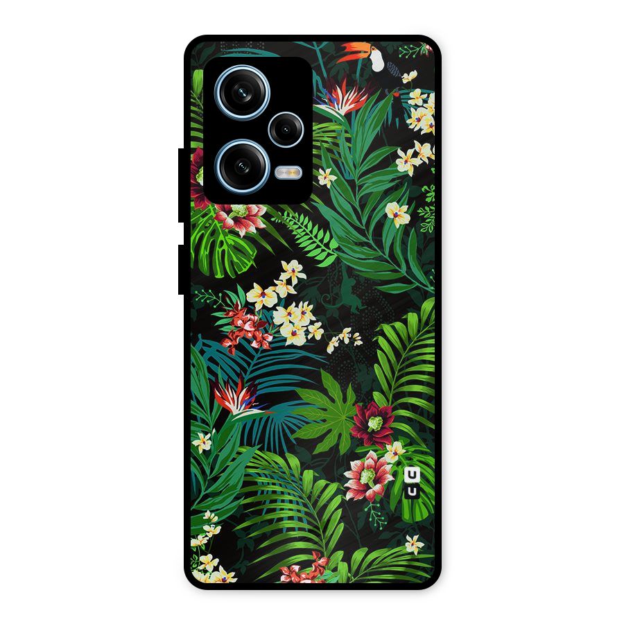 Green Leaf Design Metal Back Case for Redmi Note 12 Pro