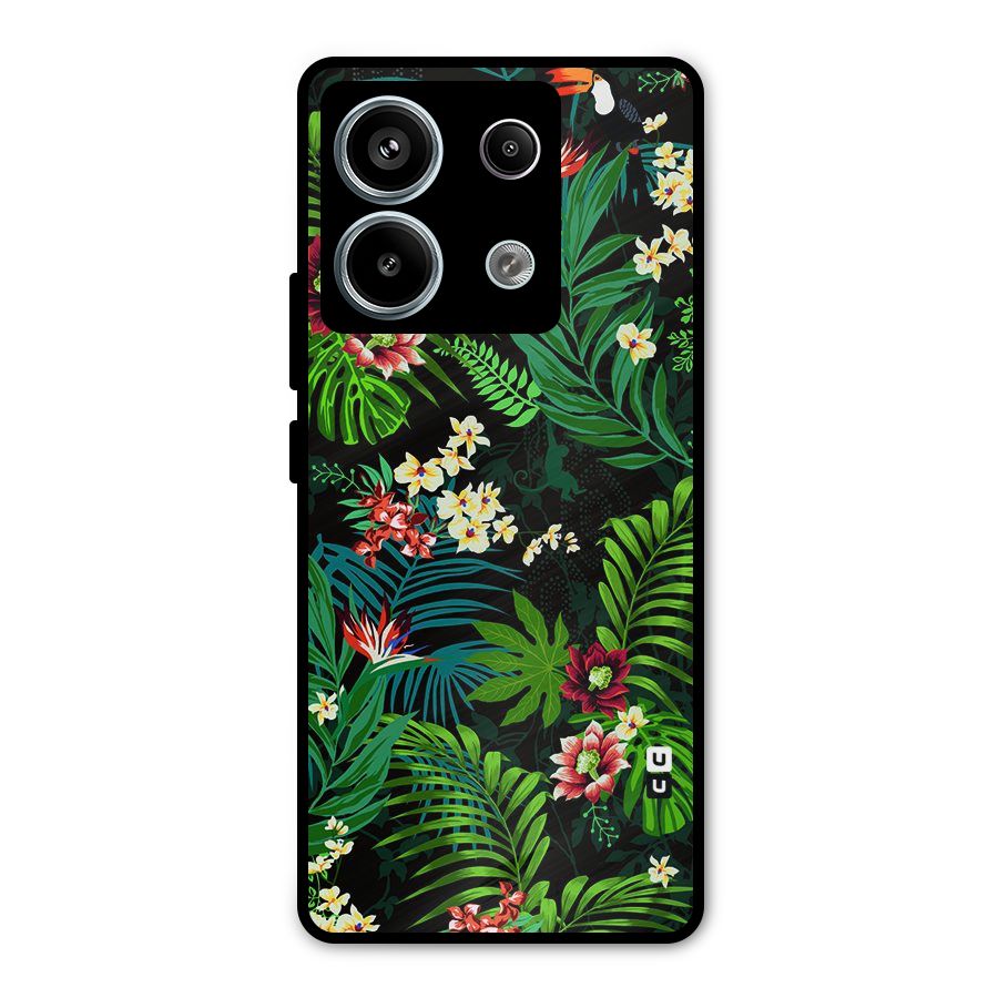 Green Leaf Design Metal Back Case for Redmi Note 13 Pro 5G