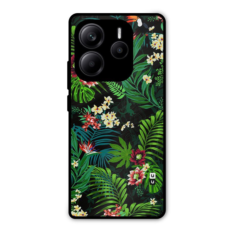 Green Leaf Design Metal Back Case for Redmi Note 14 5G