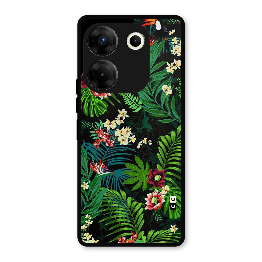 Green Leaf Design Metal Back Case for Tecno Camon 20 Pro