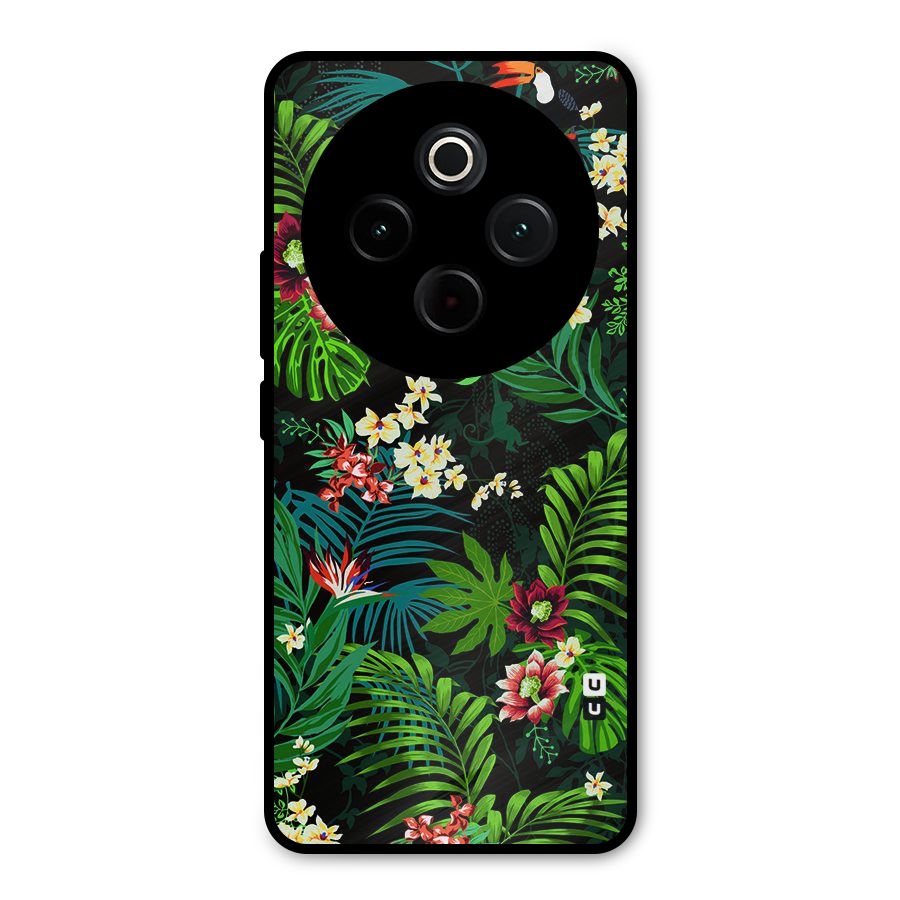 Green Leaf Design Metal Back Case for Vivo T4