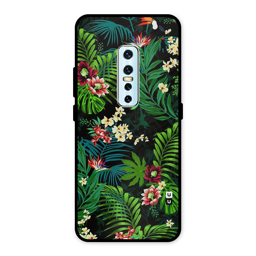 Green Leaf Design Metal Back Case for Vivo V17 Pro