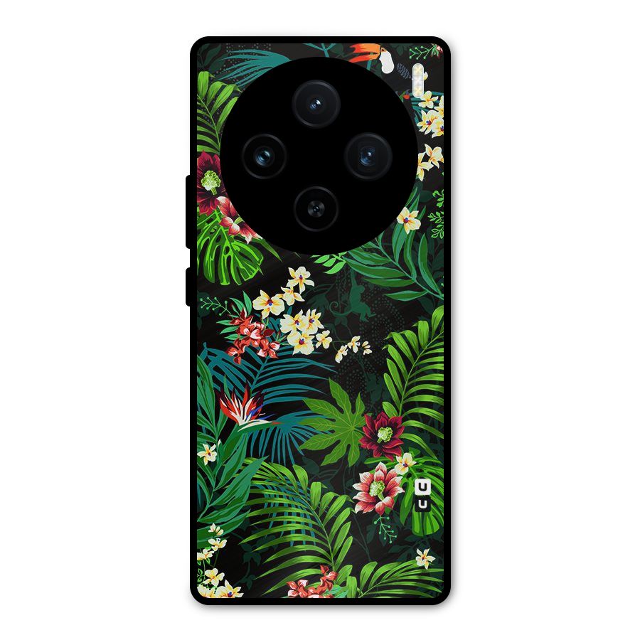 Green Leaf Design Metal Back Case for Vivo X100