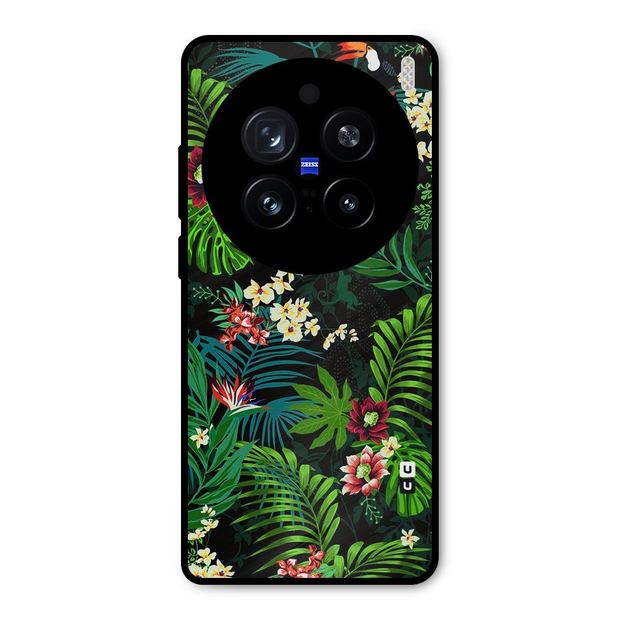 Green Leaf Design Metal Back Case for Vivo X200 Pro