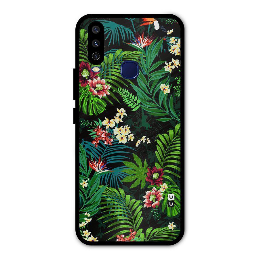 Green Leaf Design Metal Back Case for Vivo Y15