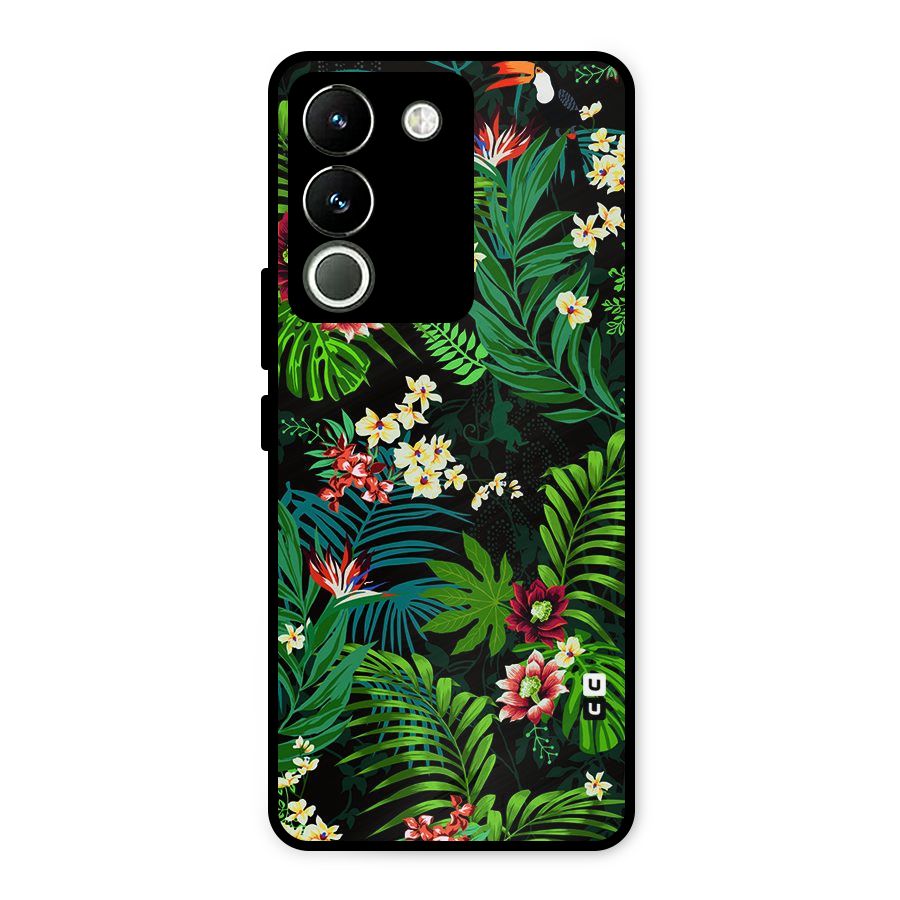 Green Leaf Design Metal Back Case for Vivo Y200