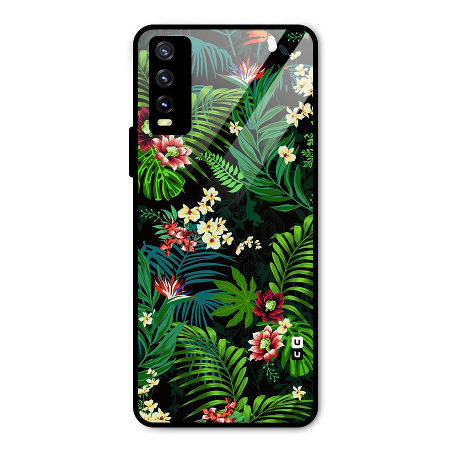 Green Leaf Design Metal Back Case for Vivo Y20i
