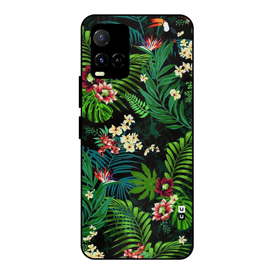 Green Leaf Design Metal Back Case for Vivo Y21T