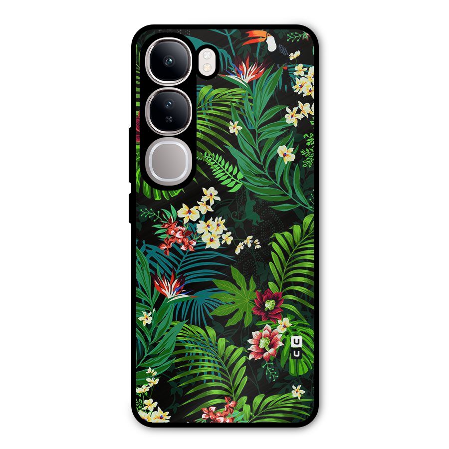 Green Leaf Design Metal Back Case for Vivo Y300