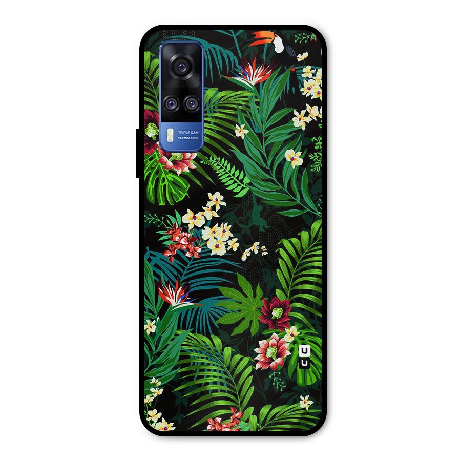 Green Leaf Design Metal Back Case for Vivo Y31