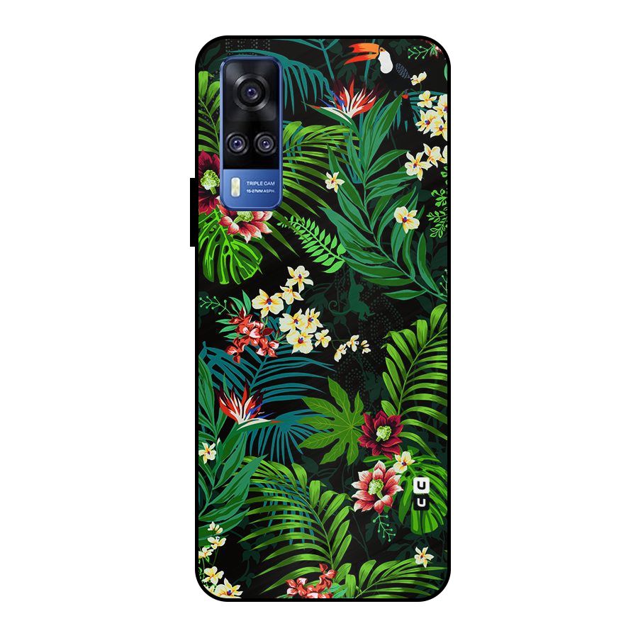 Green Leaf Design Metal Back Case for Vivo Y51