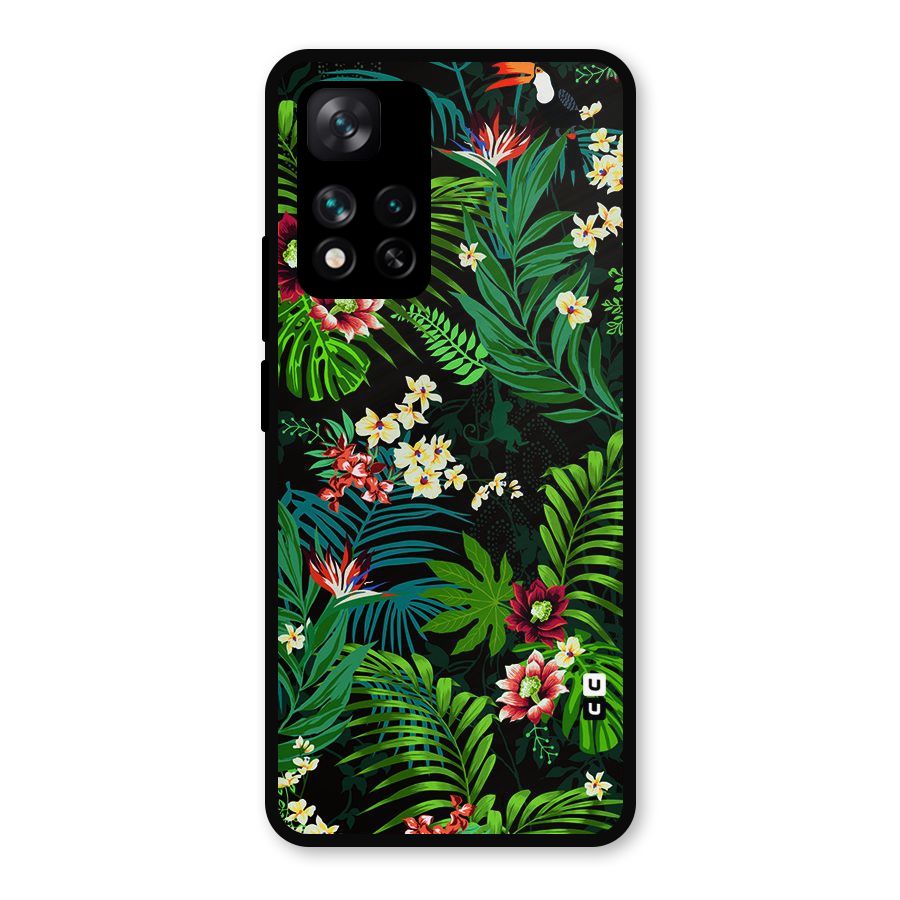 Green Leaf Design Metal Back Case for Xiaomi 11i Hypercharge 5G
