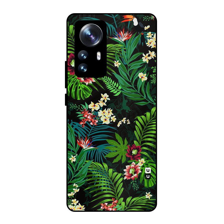 Green Leaf Design Metal Back Case for Xiaomi 12 Pro