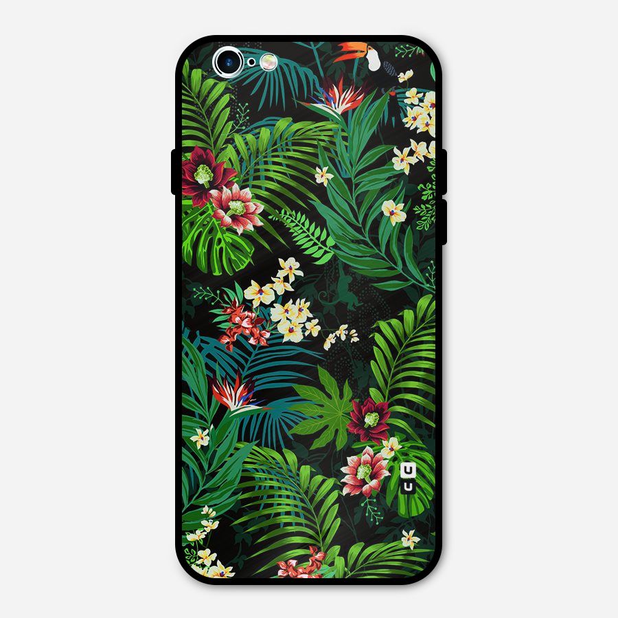 Green Leaf Design Metal Back Case for iPhone 6 6s