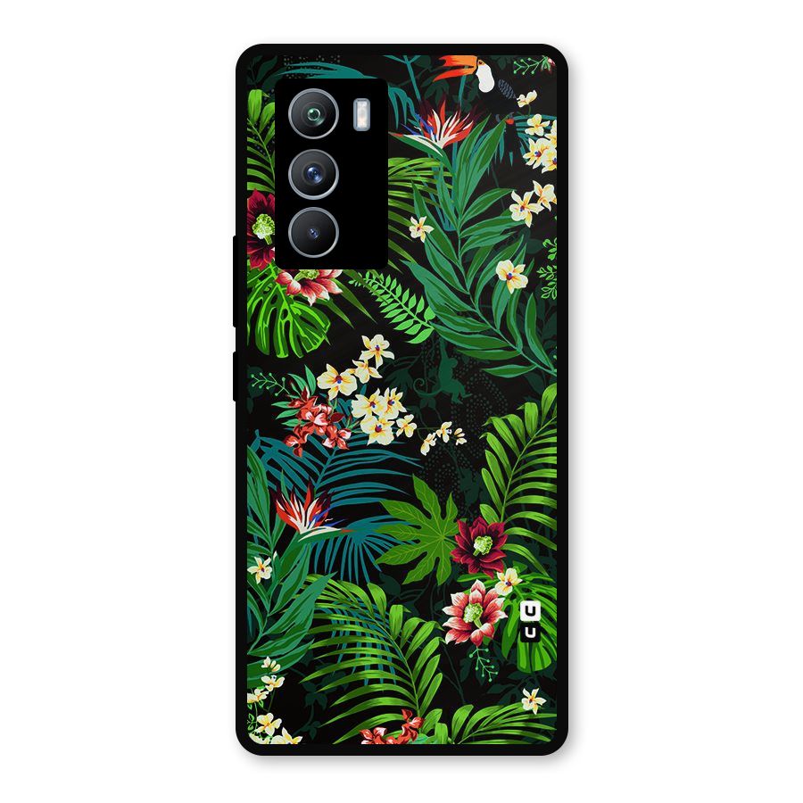 Green Leaf Design Metal Back Case for iQOO 9 SE