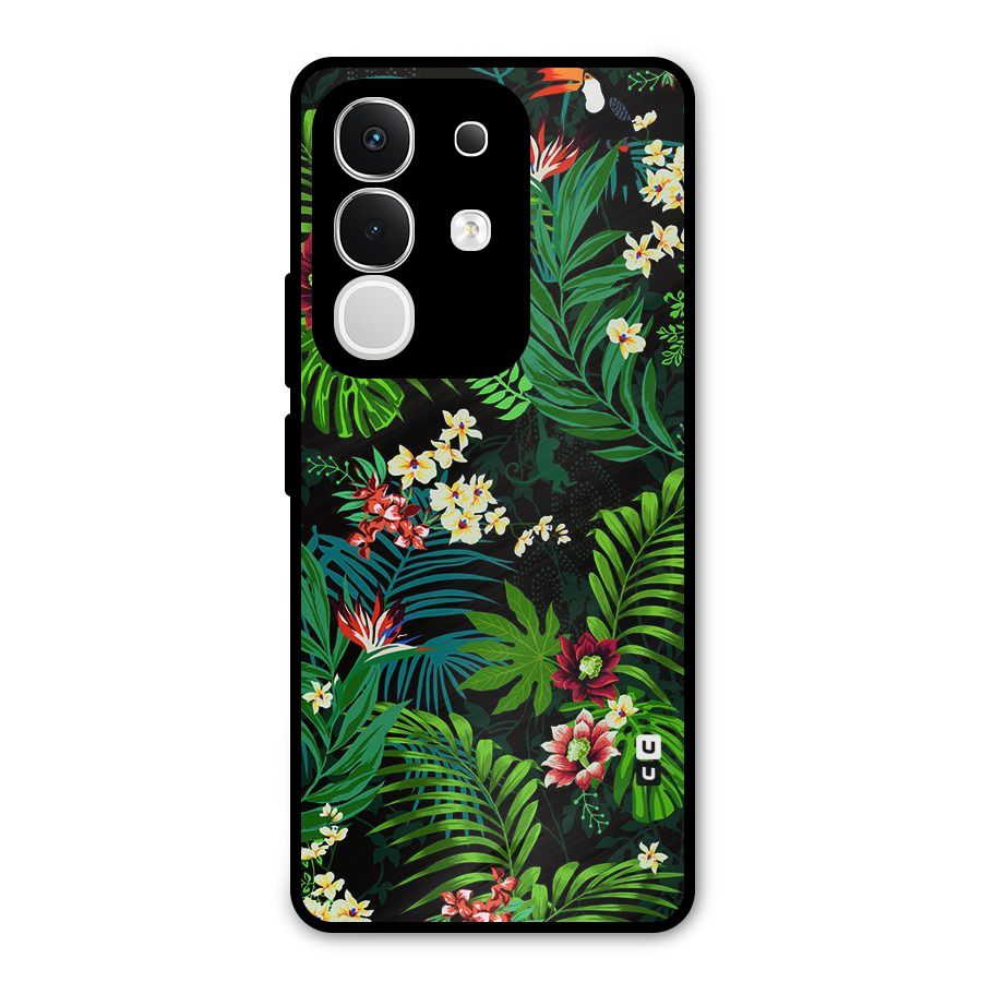 Green Leaf Design Metal Back Case for iQOO Z10x