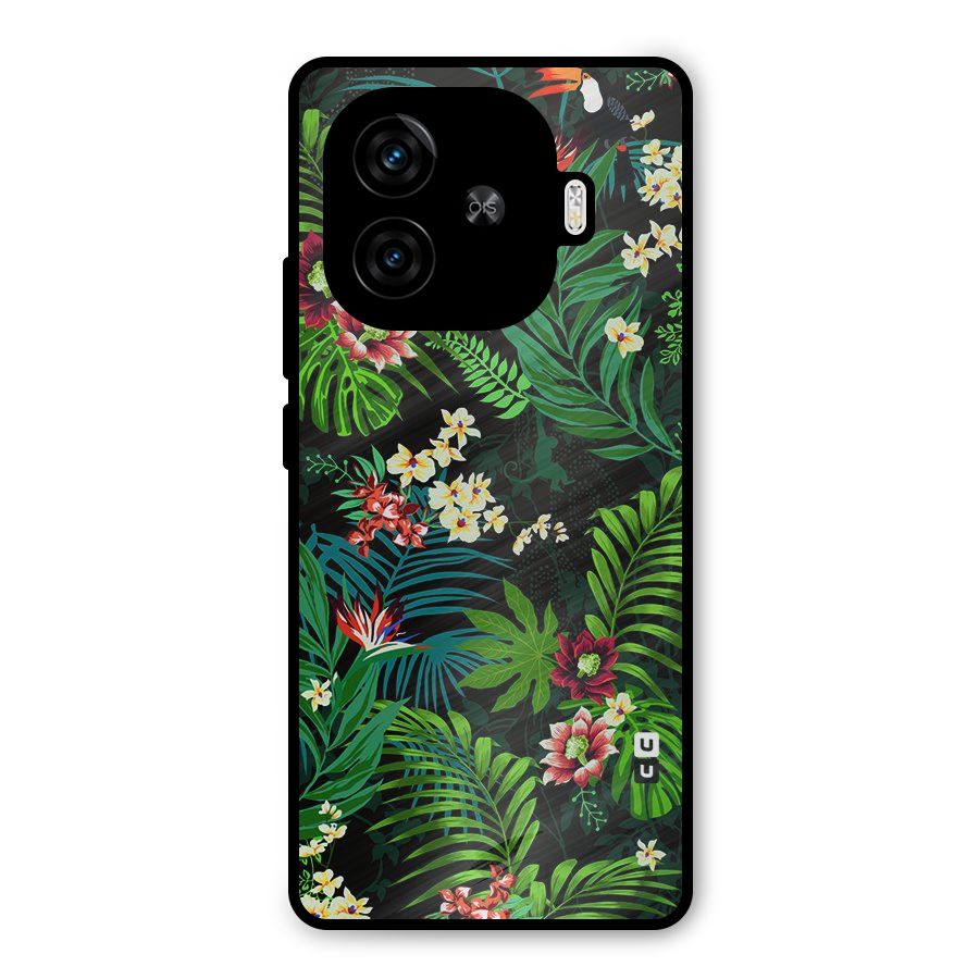 Green Leaf Design Metal Back Case for iQOO Z9 Turbo