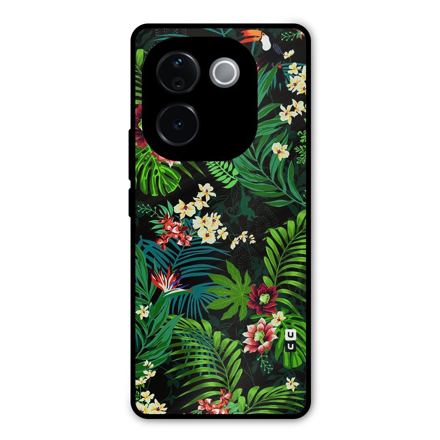 Green Leaf Design Metal Back Case for iQOO Z9s Pro